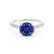 CATALINA - Round Blue Sapphire Solitaire Engagement Ring 18k White Gold