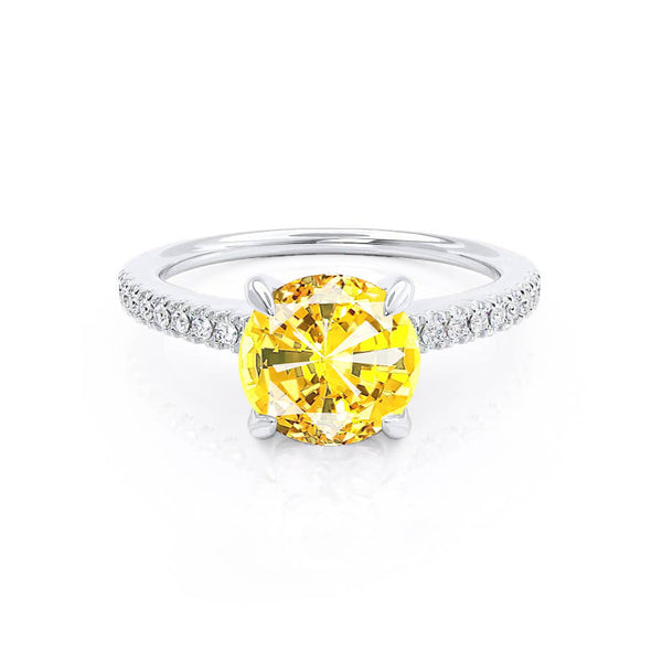 CATALINA - Chatham® Round Yellow Sapphire Solitaire Engagement Ring 950 Platinum