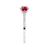 CATALINA - Chatham® Round Ruby Solitaire Engagement Ring 950 Platinum