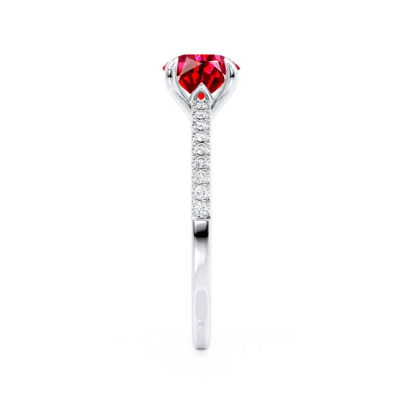 CATALINA - Chatham® Round Ruby Solitaire Engagement Ring 950 Platinum