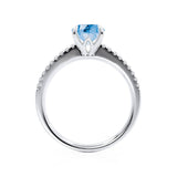 CATALINA - Chatham® Round Aqua Spinel Solitaire Engagement Ring 18k White Gold