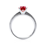CATALINA - Chatham® Round Ruby Solitaire Engagement Ring 950 Platinum