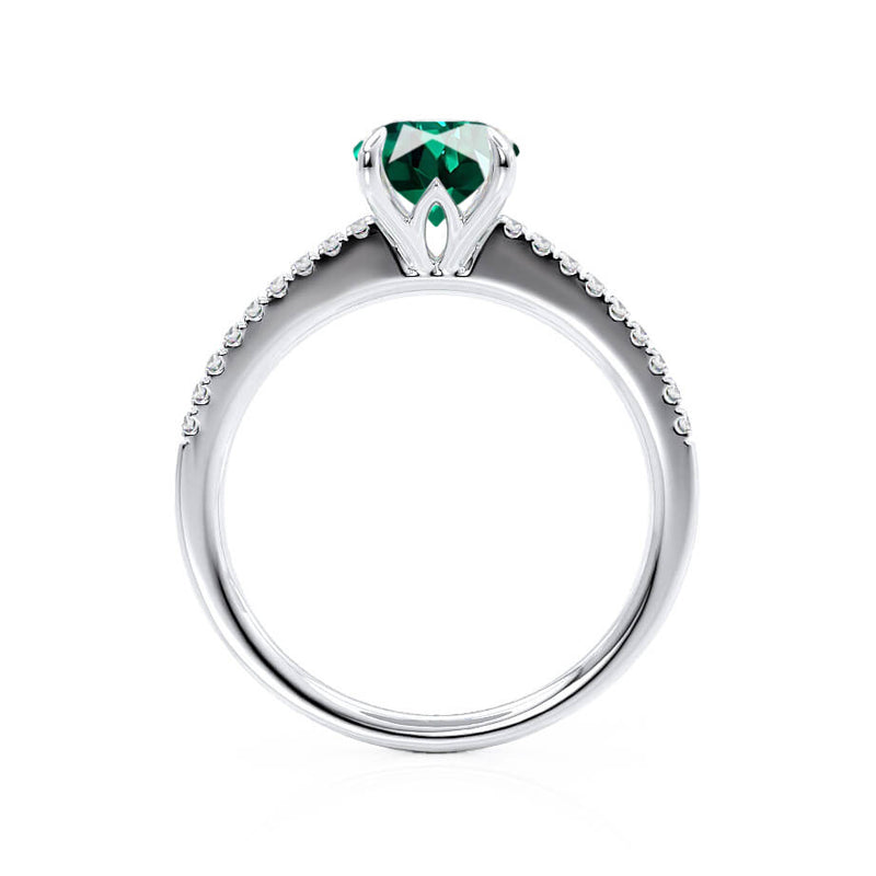 CATALINA - Chatham® Round Emerald Solitaire Engagement Ring 950 Platinum