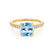 CATALINA - Round Aqua Spinel Solitaire Engagement Ring 18k Yellow Gold