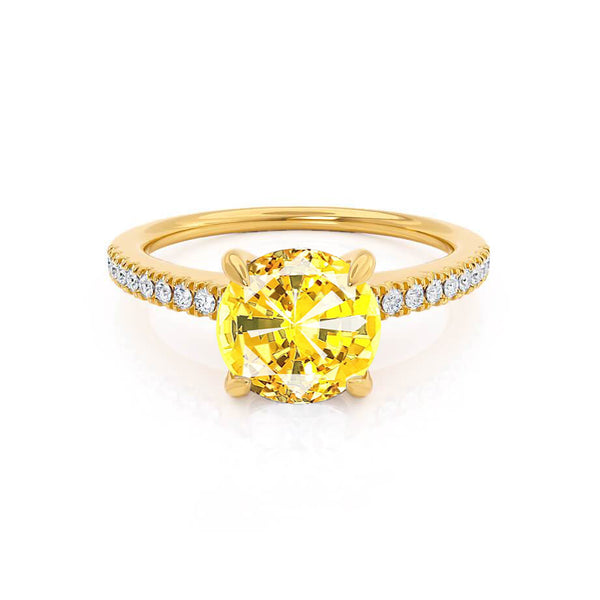 CATALINA - Chatham® Round Yellow Sapphire Solitaire Engagement Ring 18k Yellow Gold
