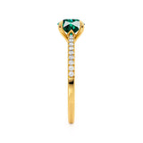 CATALINA - Chatham® Round Emerald Solitaire Engagement Ring 18k Yellow Gold