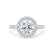 CECILY - Round Moissanite & Diamond Platinum Halo Engagement Ring Lily Arkwright