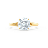 DAHLIA - Round Natural Diamond Solitaire 18k Yellow Gold Split Shank Solitaire Ring