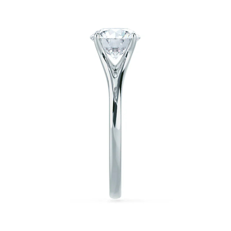 DAHLIA - Round Natural Diamond Solitaire 950 Platinum Split Shank Solitaire Ring