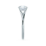 DAHLIA - Round Lab Diamond Solitaire 18k White Gold Split Shank Solitaire Ring