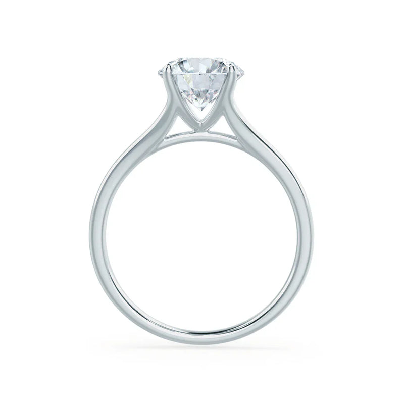 DAHLIA - Round Natural Diamond Solitaire 950 Platinum Split Shank Solitaire Ring