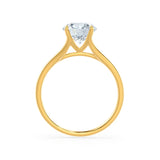 DAHLIA - Round Natural Diamond Solitaire 18k Yellow Gold Split Shank Solitaire Ring