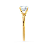 DAHLIA - Round Natural Diamond Solitaire 18k Yellow Gold Split Shank Solitaire Ring
