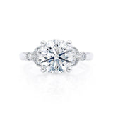 DELILAH - Round Natural Diamond 950 Platinum Shoulder Set Ring Engagement Ring Lily Arkwright