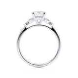 DELILAH - Round Natural Diamond 950 Platinum Shoulder Set Ring Engagement Ring Lily Arkwright