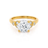 DELILAH - Round Natural Diamond 18k Yellow Gold Shoulder Set Ring Engagement Ring Lily Arkwright