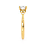 DELILAH - Round Natural Diamond 18k Yellow Gold Shoulder Set Ring Engagement Ring Lily Arkwright