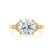 DELILAH - Round Natural Diamond 18k Yellow Gold Shoulder Set Ring Engagement Ring Lily Arkwright
