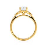 DELILAH - Round Natural Diamond 18k Yellow Gold Shoulder Set Ring Engagement Ring Lily Arkwright