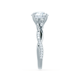 EDEN - Oval natural Diamond Platinum Vine Solitaire Engagement Ring Lily Arkwright