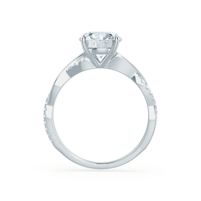 EDEN - Oval Lab Diamond Platinum Vine Solitaire Engagement Ring Lily Arkwright