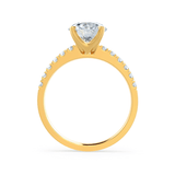 GISELLE - Outlet 0.60ct Round Moissanite & Diamond 18k Yellow Gold Solitaire Ring Engagement Ring Lily Arkwright