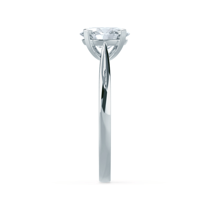 ISABELLA - Oval natural Diamond 18k White Gold Solitaire Engagement Ring Lily Arkwright
