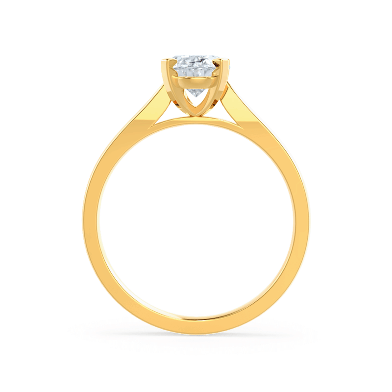 ISABELLA - Oval natural Diamond 18k Yellow Gold Solitaire Engagement Ring Lily Arkwright
