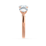 LEANORA - Round Lab Diamond 18k Rose Gold Trilogy Ring