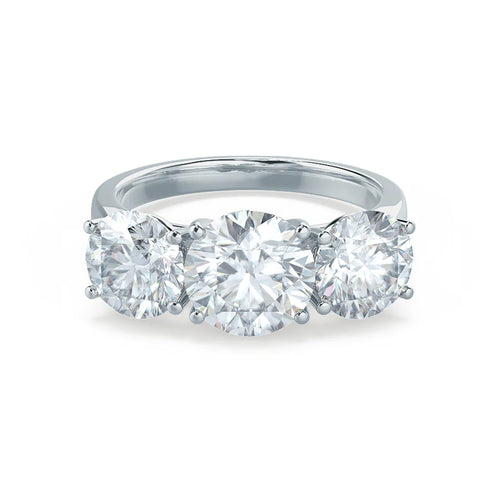 LEANORA - Ready to Ship 2.51TCW Round Lab Diamond 950 Platinum Trilogy Ring