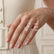 Oval diamonds shown on a finger for size comparison, labelled 0.50ct, 1.00ct and 1.50ct.