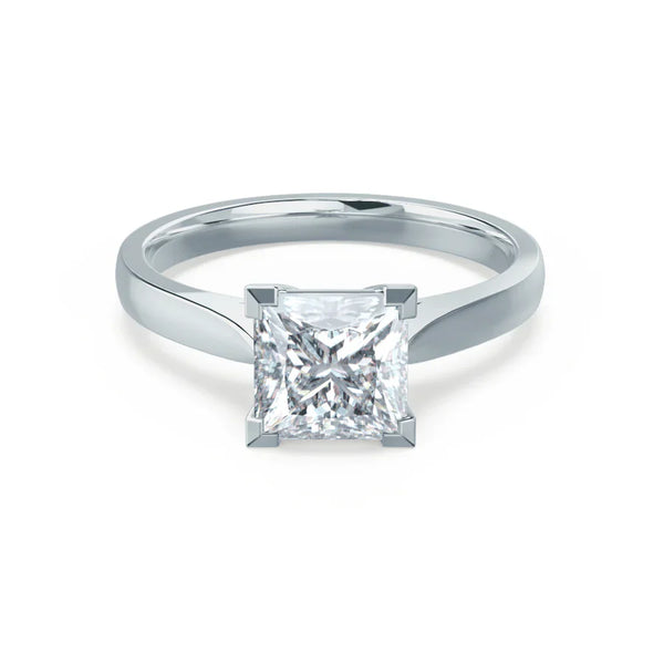 ROSALEE - Princess Natural Diamond 18k White Gold Solitaire
