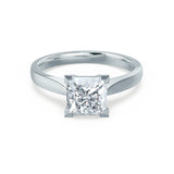 ROSALEE - Princess Lab Diamond 18k White Gold Solitaire