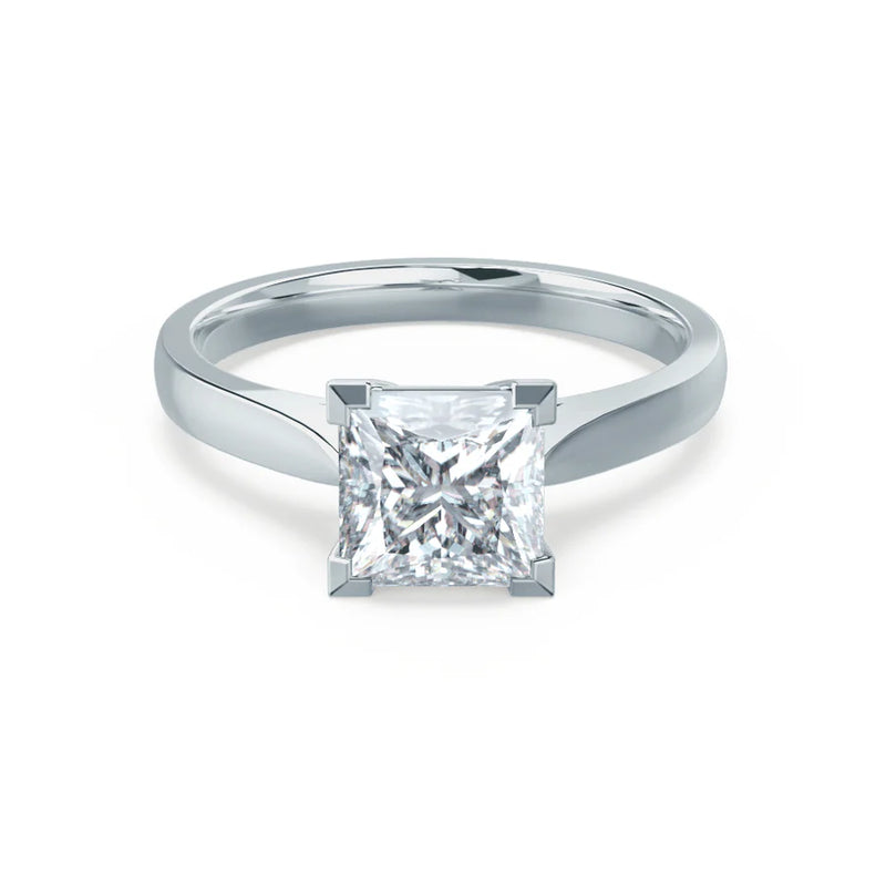 ROSALEE - Princess Lab Diamond 18k White Gold Solitaire