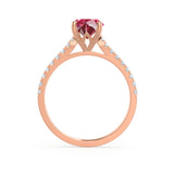 VIOLA - Chatham® Round Ruby Solitaire Engagement Ring 18k Rose Gold