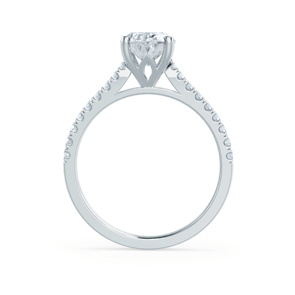 VIOLA - Elongated Cushion Lab Diamond 18k White Gold Shoulder Set