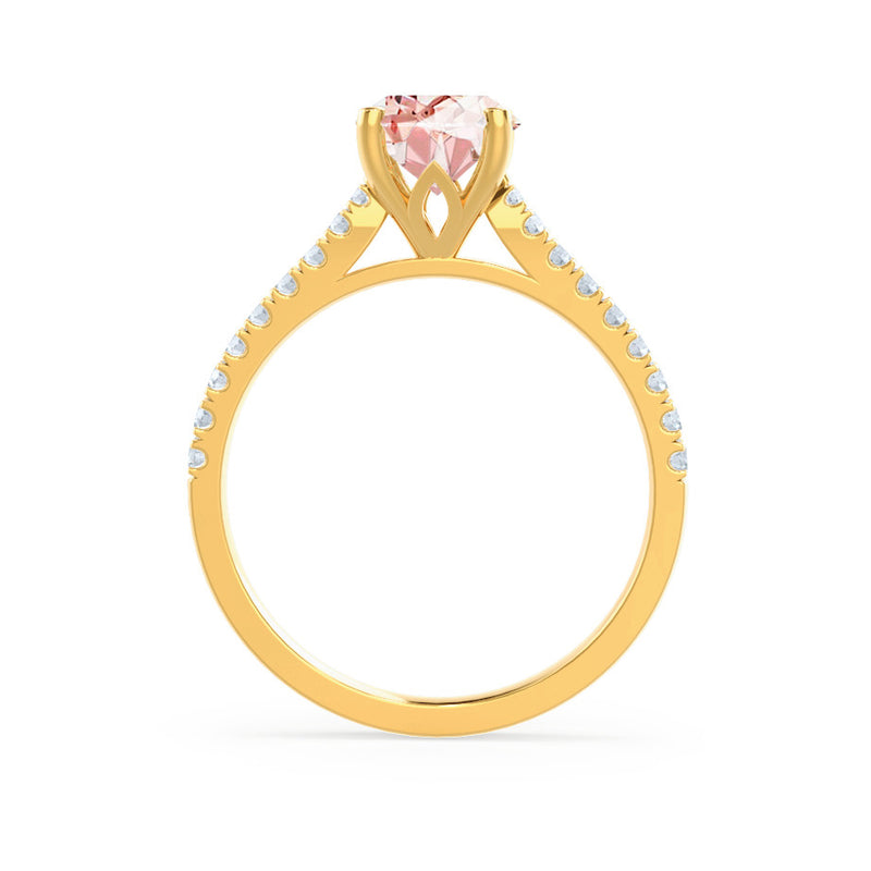 VIOLA - Chatham® Round Champagne True Sapphire Solitaire Engagement Ring 18k Yellow Gold