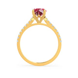 VIOLA - Chatham® Round Ruby Solitaire Engagement Ring 18k Yellow Gold