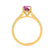 VIOLA - Round Pink Sapphire Solitaire Engagement Ring 18k Yellow Gold