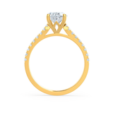 VIOLA - Oval Natural Diamond 18k Yellow Gold Shoulder Set Engagement Ring Lily Arkwright