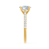 VIOLA - Oval Natural Diamond 18k Yellow Gold Shoulder Set Engagement Ring Lily Arkwright