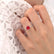 LIVELY - Cushion Ruby 950 Platinum Petite Hidden Halo Pavé Shoulder Set Ring