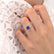 LIVELY - Cushion Blue Sapphire 18k Yellow Gold Petite Hidden Halo Pavé Shoulder Set Ring