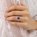 LIVELY - Elongated Cushion Blue Sapphire 18k White Gold Petite Hidden Halo Pavé Shoulder Set Ring