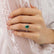 MACY - Chatham® Elongated Cushion Emerald 950 Platinum Petite Pavé Shoulder Set Ring