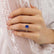 LIVELY - Elongated Cushion Blue Sapphire 18k Yellow Gold Petite Hidden Halo Pavé Shoulder Set Ring
