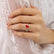 LIVELY - Elongated Cushion Ruby 18k Yellow Gold Petite Hidden Halo Pavé Shoulder Set Ring