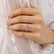 LIVELY - Elongated Cushion Pink Sapphire 18k Rose Gold Petite Hidden Halo Pavé Shoulder Set Ring