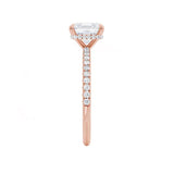 LIVELY - Princess Lab Diamond 18k Rose Gold Petite Hidden Halo