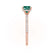 LIVELY - Cushion Emerald 18k Rose Gold Petite Hidden Halo Pavé Shoulder Set Ring